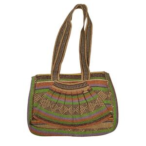 Artesanias Pinzon Hobo Shoulder Bag Colorful Woven Zipper Purse Mexican